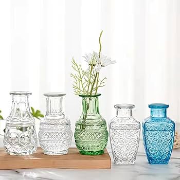Amazon.co.jp: YJFFQ フラワーベース ガラス 花瓶 タイニー